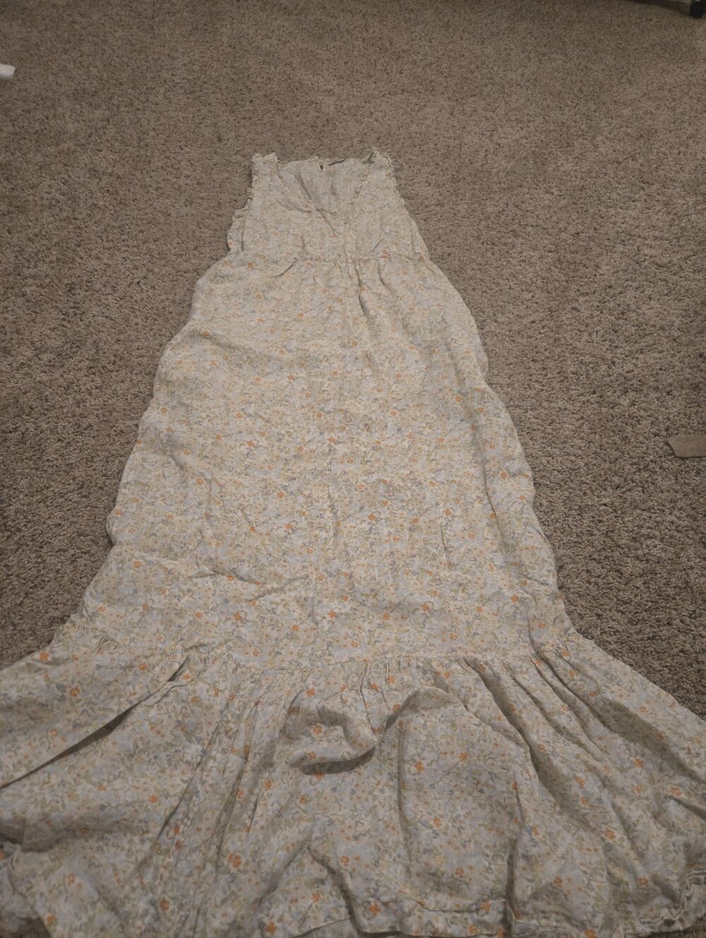 Faherty Floral Maxi Dress in Cream and Pastel Yellow